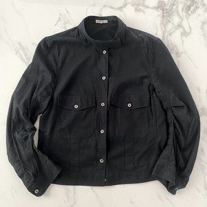 Ann Demeulemeester Ruched Sleeves Black Shirt